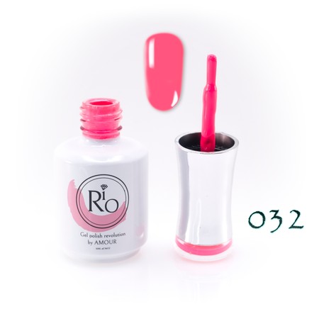 לק ג'ל ריו מספר 032 - גוון ורוד אפרסק ניאון | Rio Gel Polish