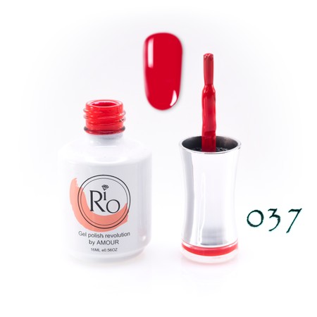 לק ג'ל ריו מספר 037 - גוון אדום-כתום בהיר | Rio Gel Polish