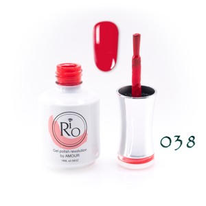 לק ג'ל ריו מספר 038 - גוון אדום-כתום כהה | Rio Gel Polish