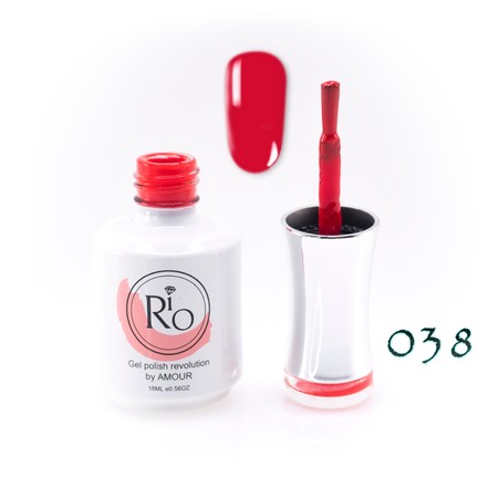 לק ג'ל ריו מספר 038 - גוון אדום-כתום כהה | Rio Gel Polish