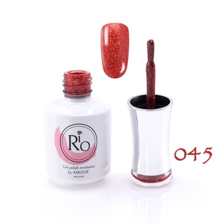 לק ג'ל ריו מספר 045 - גוון גליטר אדום | Rio Gel Polish