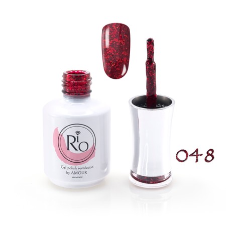 לק ג'ל ריו מספר 048 - גוון גליטר אדום | Rio Gel Polish
