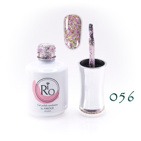 לק ג'ל ריו מספר 056 - נצנצים סגול-ורוד | Rio Gel Polish