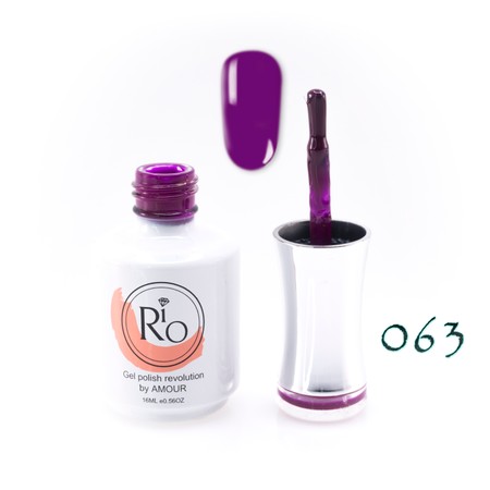 לק ג'ל ריו מספר 063 - גוון סגול ענבים כהה | Rio Gel Polish