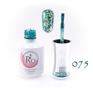 לק ג'ל ריו מספר 075 - גליטר ירוק | Rio Gel Polish