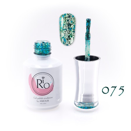לק ג'ל ריו מספר 075 - גליטר ירוק | Rio Gel Polish
