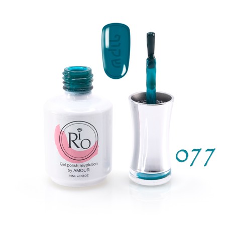לק ג'ל ריו מספר 077 - גוון ירוק חצי שקוף | Rio Gel Polish