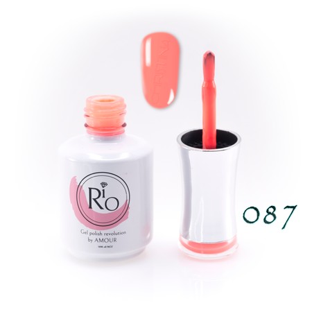 לק ג'ל ריו מספר 087 - גוון כתום-ורוד ניאון | Rio Gel Polish