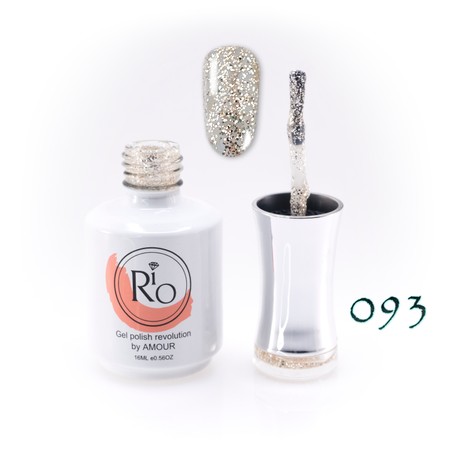לק ג'ל ריו מספר 093 - גוון שקוף עם נצנצים שמפנייה | Rio Gel Polish
