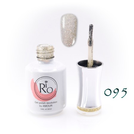 לק ג'ל ריו מספר 095 - שרוף עם נצנצים זהב עדין | Rio Gel Polish