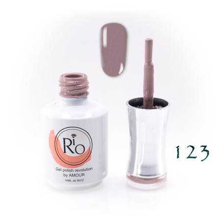 לק ג'ל ריו מספר 123 - גוון ניוד חום סגלגל בהיר | Rio Gel Polish