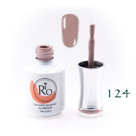 לק ג'ל ריו מספר 124 - גוון ניוד חום סגלגל | Rio Gel Polish