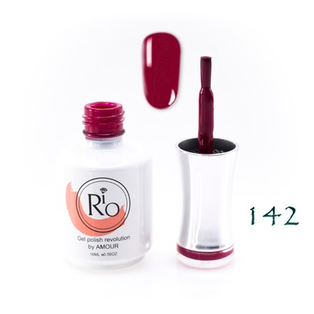 לק ג'ל ריו מספר 142 - גוון אדום-סגול כהה סתווי | Rio Gel Polish
