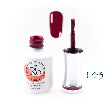 לק ג'ל ריו מספר 143 - גוון אדום-סגול בורדו כהה | Rio Gel Polish