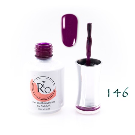 לק ג'ל ריו מספר 146 - גוון סגול ענבים ניאון כהה | Rio Gel Polish
