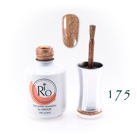 לק ג'ל ריו מספר 175 - גליטר זהב אטום | Rio Gel Polish