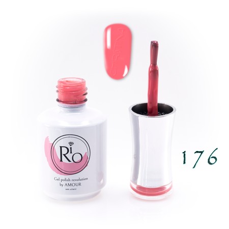 לק ג'ל ריו מספר 176 - גוון כתום-ורוד עתיק | Rio Gel Polish