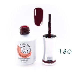 לק ג'ל ריו מספר 180 - גוון בורדו יין חום חצי שקוף | Rio Gel Polish