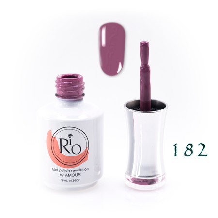לק ג'ל ריו מספר 182 - גוון סגול ענבים-אפור בהיר | Rio Gel Polish