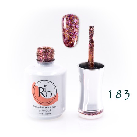 לק ג'ל ריו מספר 183 - נצנצים סגול-ורוד | Rio Gel Polish