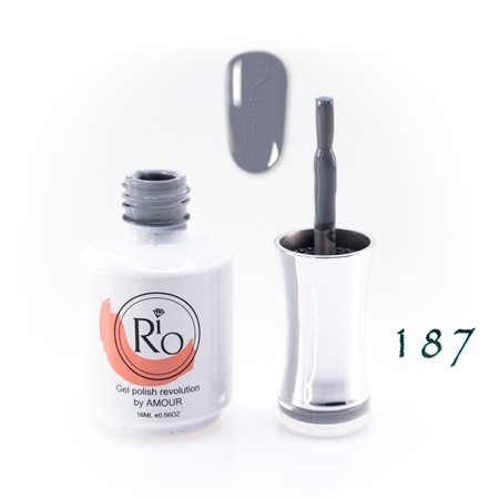 לק ג'ל ריו מספר 187 - גוון אפור עכבר בהיר | Rio Gel Polish