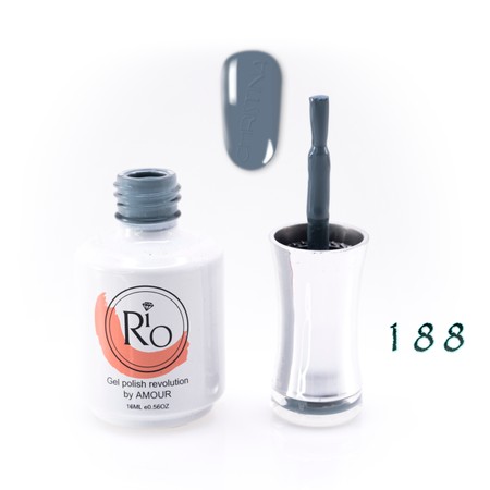 לק ג'ל ריו מספר 188 - גוון אפור-כחול כהה | Rio Gel Polish