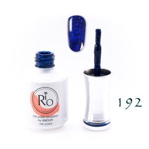 לק ג'ל ריו מספר 192 - גליטר כחול רויאל  | Rio Gel Polish