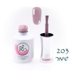 לק ג'ל ריו מספר 203 - גוון ניוד-חום עם שימר עדין | Rio Gel Polish