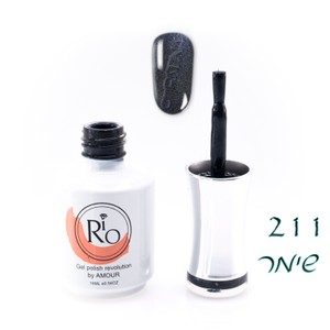 לק ג'ל ריו מספר 211 - גוון שחור עם שימר עדין | Rio Gel Polish