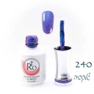 לק ג'ל ריו מספר 240 - גליטר אולטרה כחול-סגול | Rio Gel Polish