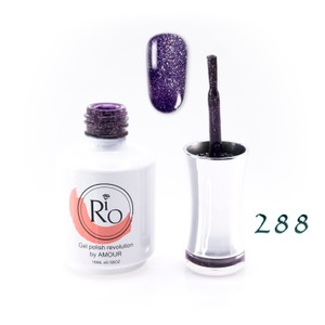לק ג'ל ריו מספר 288 - גוון סגול כהה עם שימר | Rio Gel Polish