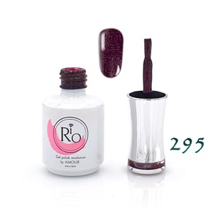 לק ג'ל ריו מספר 295 - גוון בורדו חום-סגול עם נצנצים | Rio Gel Polish