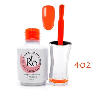לק ג'ל ריו מספר 402 - גוון כתום כהה ניאון | Rio Gel Polish
