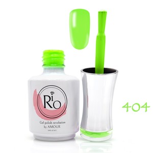לק ג'ל ריו מספר 404 - גוון ירוק בהיר ניאון זוהר | Rio Gel Polish