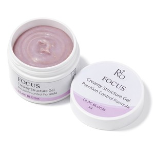 ג'ל בנייה פוקוס LILAC BLOOM – גוון סגול אפרפר עם שימר זהוב עדין | FOCUS Creamy Structure Gel