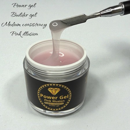 POWER GEL Medium Consistancy Builder<br>ג'ל בנייה בסמיכות בינונית - pink illusion