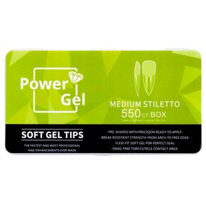 מארז טיפס ג׳ל סטילטו בינוני (Medium Stilleto) לבנייה בג׳ל | POWER GEL