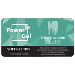 מארז טיפס ג׳ל שקד בינוני (Medium Almond) לבנייה בג׳ל | POWER GEL