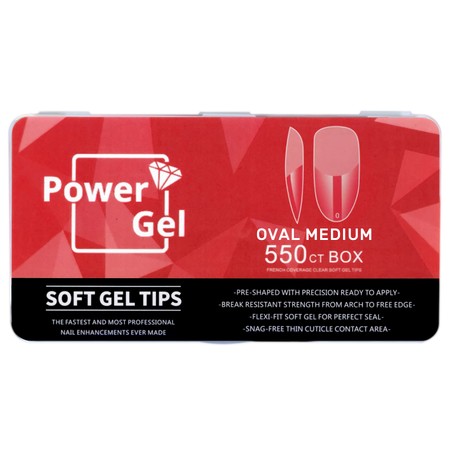 מארז טיפס ג׳ל אובלי בינוני (Medium Oval) לבנייה בג׳ל | POWER GEL