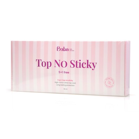 BUBA Nail System<br>מארז 6 יחידות טופ מבריק ללא נטרול - 1+5 מתנה