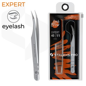 פינצטה לריסים STALEKS PRO EXPERT 40 TYPE 11 | קצה מעוגל להפרדת ריסים