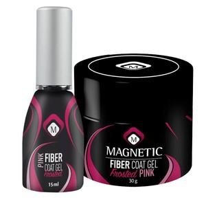 בסיס פייבר ג'ל - ורוד חלבי<br>Magnetic Fiber Coat Gel - Frosted Pink