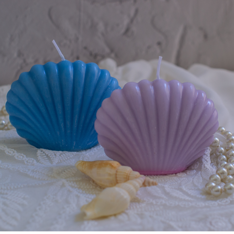 Shell soy wax candle with aromatic oils