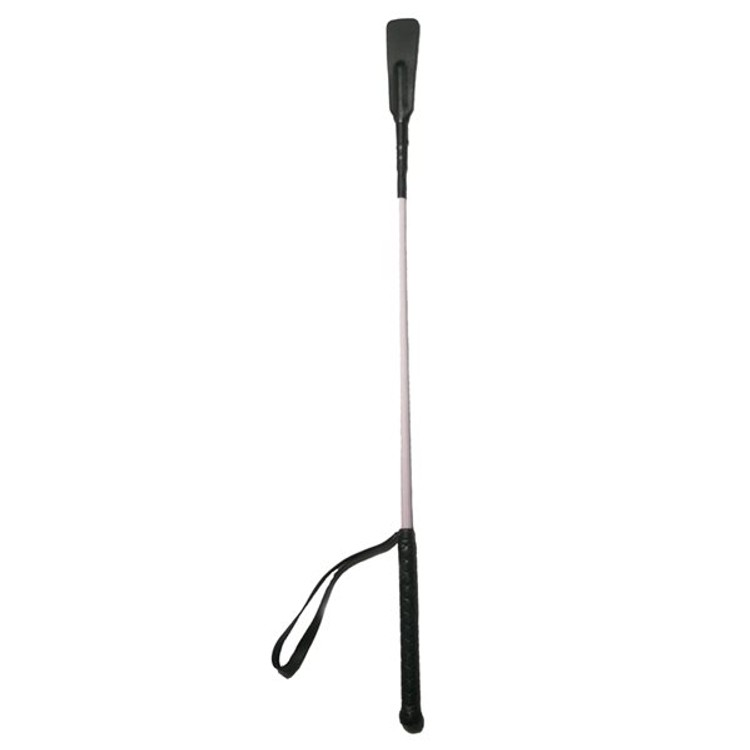 שוט רכיבה גמיש עם רצועה וידית אחיזה שחורה