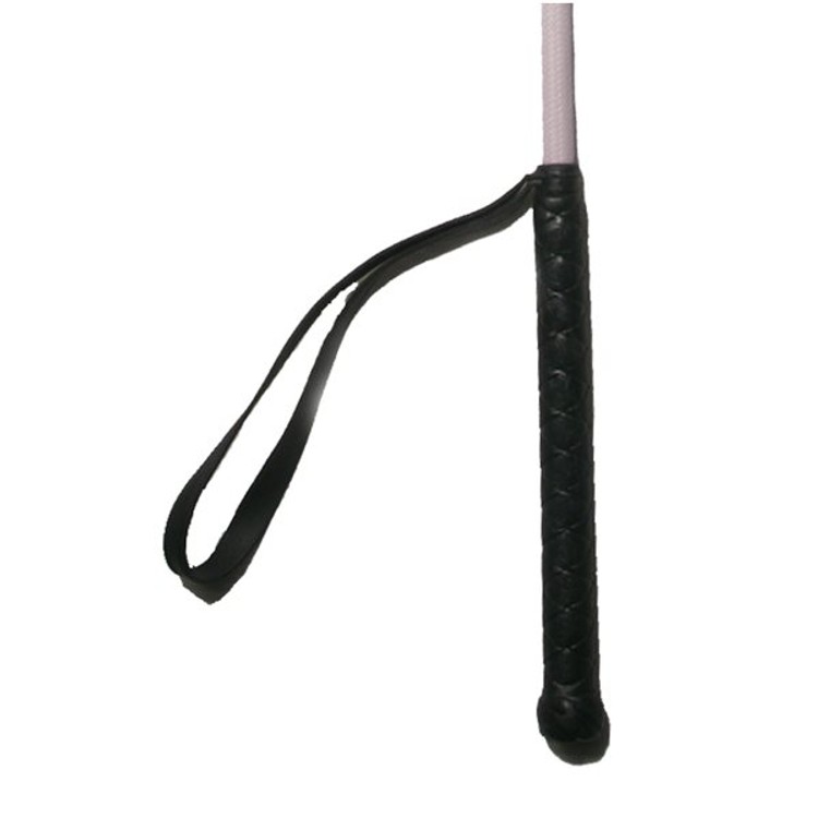 שוט רכיבה גמיש עם רצועה וידית אחיזה שחורה