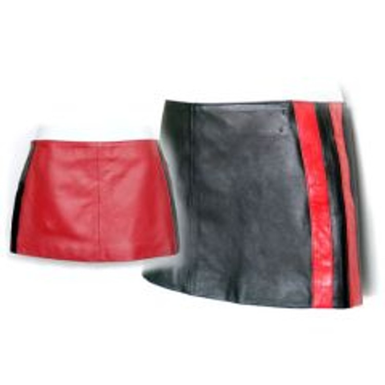 חצאית מעור עם פסים