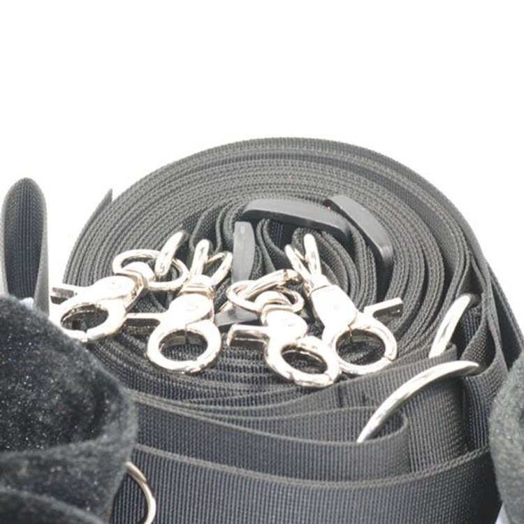 סט ערכת קשירות למיטה איכותי עם אזיקים מרופדים ורצועות רחבות