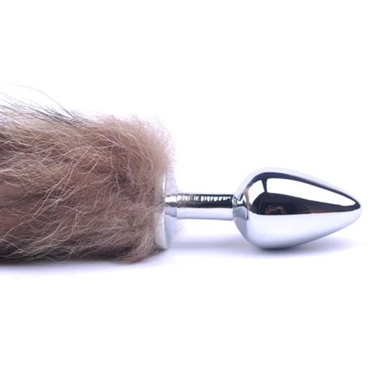 פלאג אנאלי ממתכת עם זנב שועל סינתטי