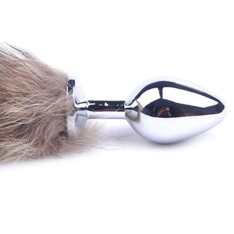 פלאג אנאלי ממתכת עם זנב שועל סינתטי