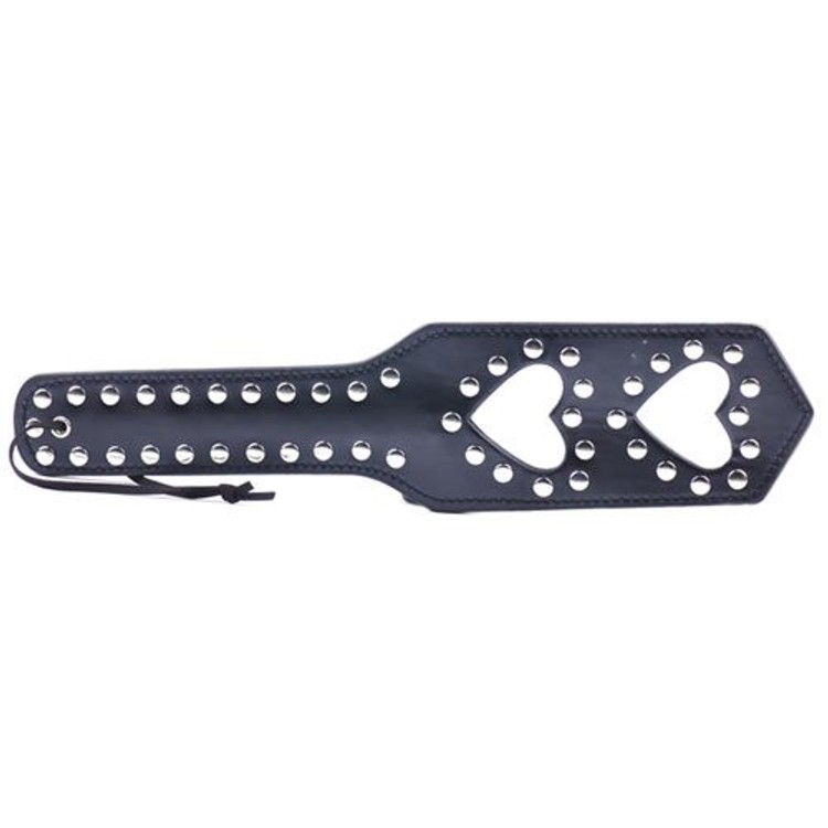 מחבט דמוי עור עם 2 לבבות